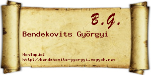 Bendekovits Györgyi névjegykártya
