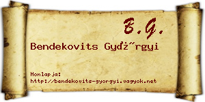 Bendekovits Györgyi névjegykártya