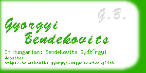 gyorgyi bendekovits business card